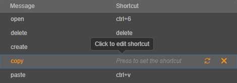 shortcuts change